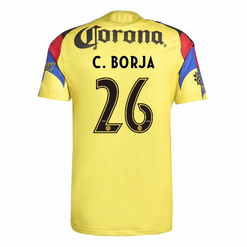 sporty wear Double Stitched Edging adidas C. Borja Men's Club America 25/26 Authentic Home Jersey (Yellow)