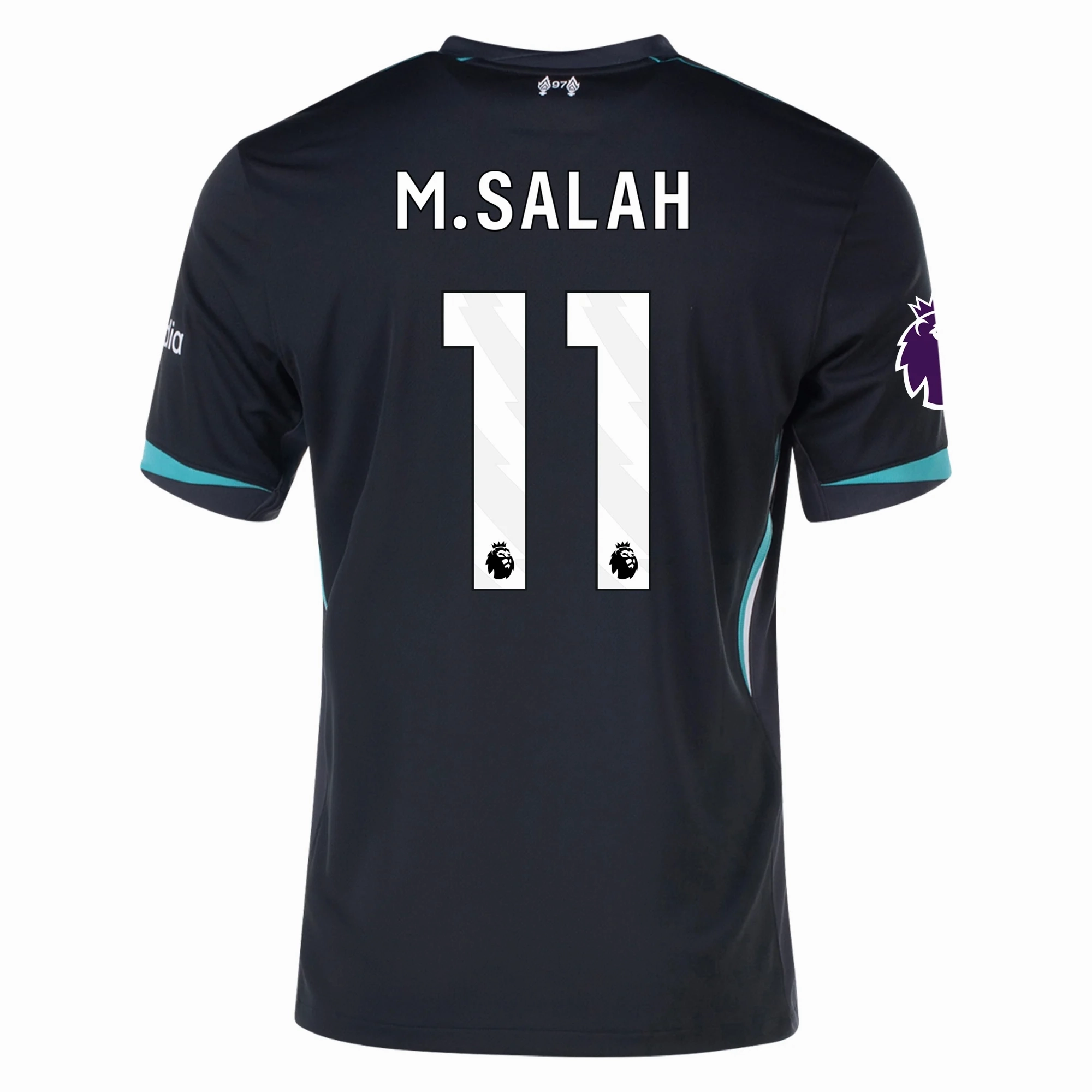 Nike Liverpool Mohamed Salah Away Jersey w/ EPL Patch 24/25 (Night Forest/Washed Teal) Lockstitch Detailing Customizable Fit System
