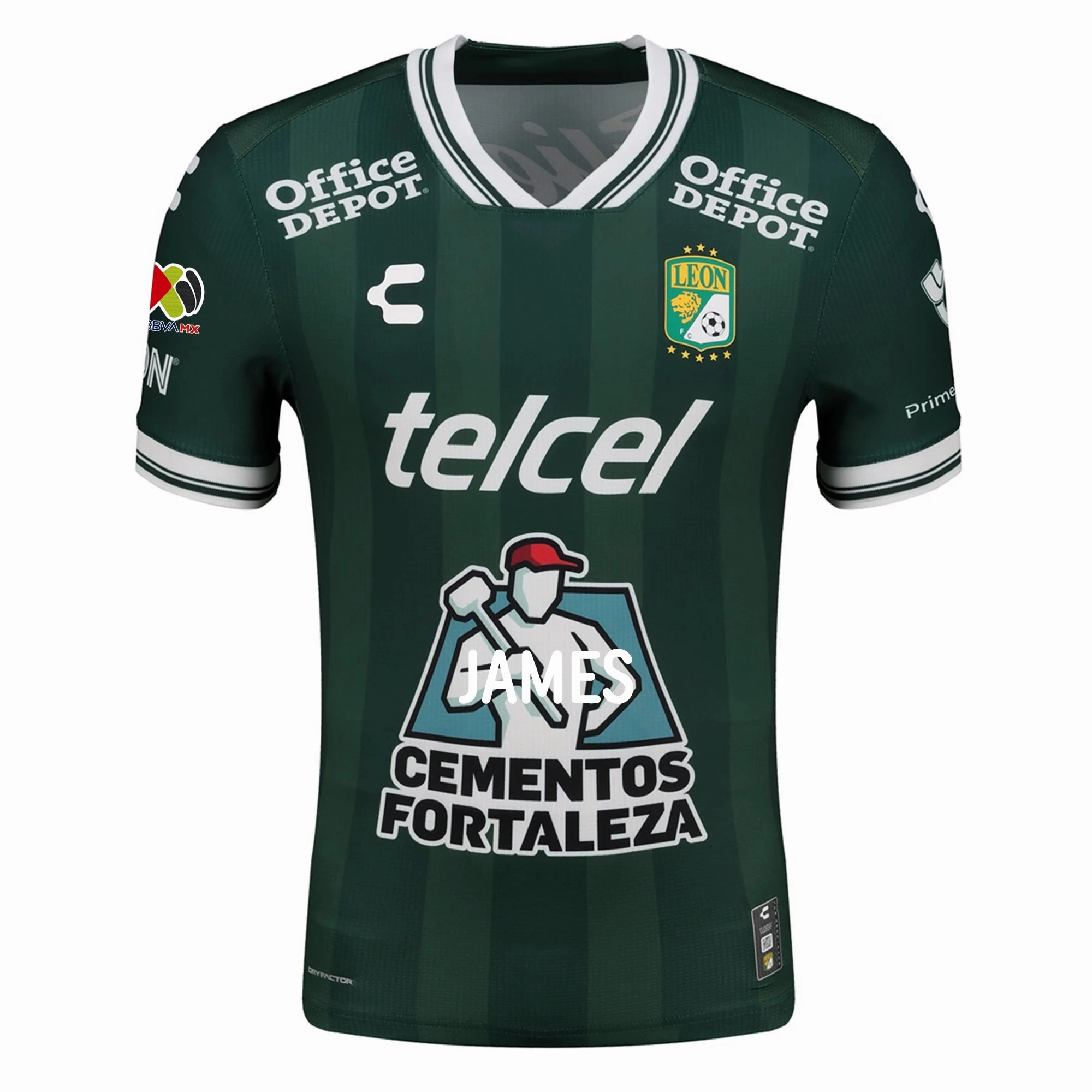 Charly Angel Estrada Men's Leon FC Home Jersey 25/26 w/ BBVA Liga Patch (Green) Multiaxial Compression Zones