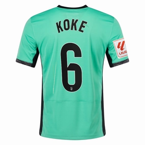 Nike Atletico Madrid Koke Third Jersey w/ La Liga Patch 23/24 (Spring Green/Black) Aerodynamic Cut