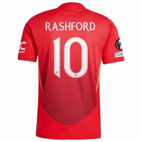 adidas Manchester United Authentic Marcos Rashford Home Jersey w/ Europa League Patches 24/25 (MUFC Red/Bright Red) Layered Thermal Protection
