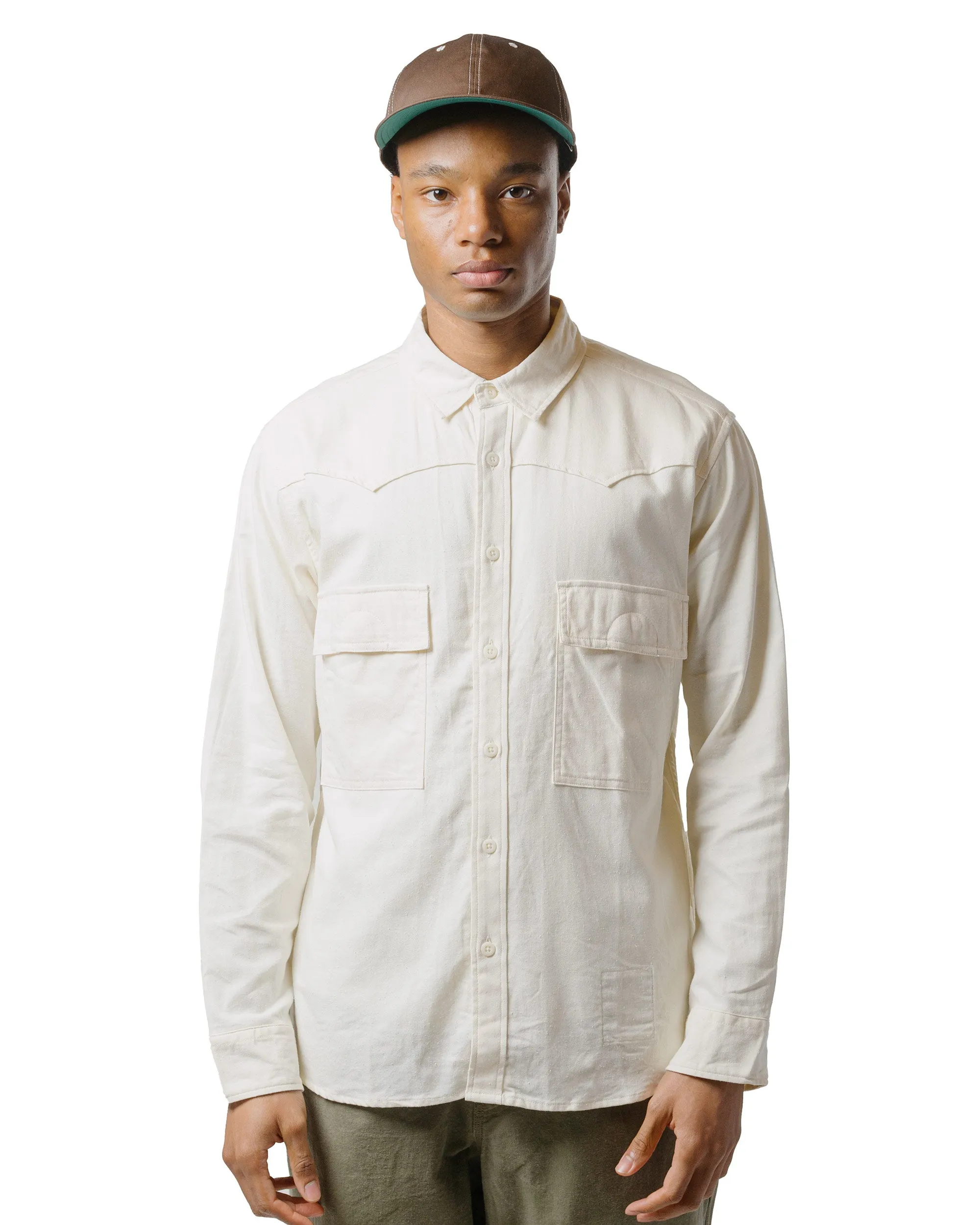 Lightweight texture nonnative Explorer Shirt Cotton Silk Nep Twill Off White
