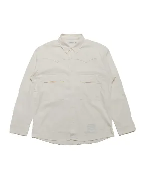 Brunch Outfit Tall friendly nonnative Explorer Shirt Cotton Silk Nep Twill Off White