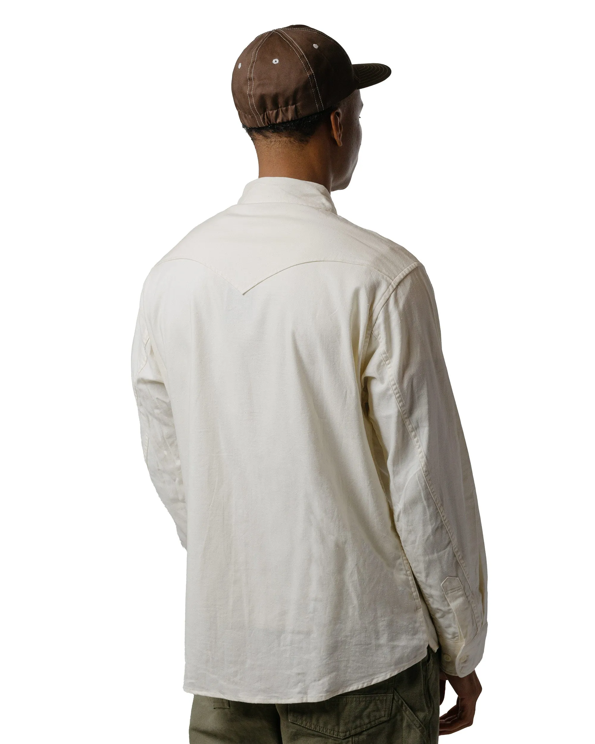 nonnative Explorer Shirt Cotton Silk Nep Twill Off White Workwear Essential Striped Design