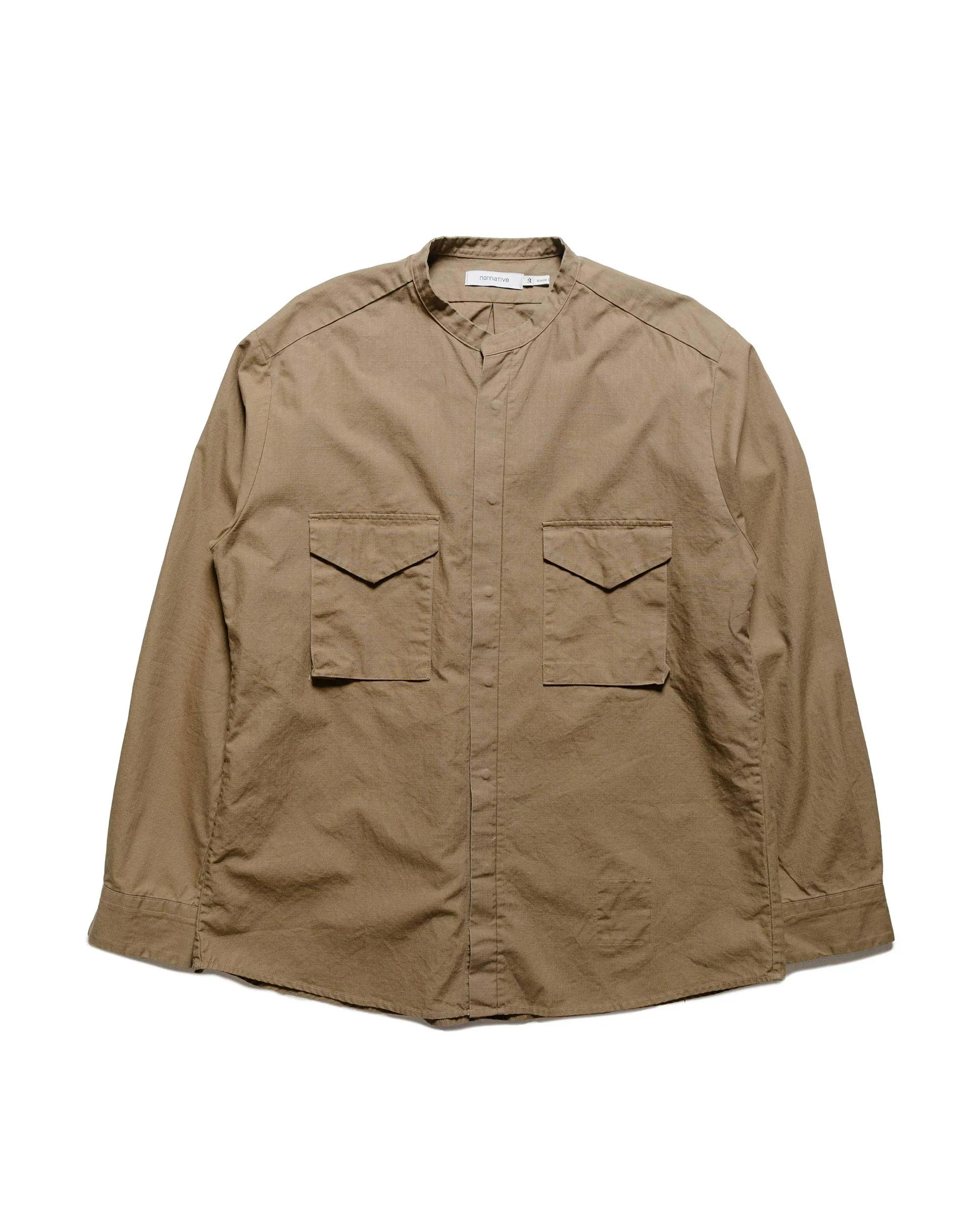 Fashion Statement Subtle design nonnative Trooper L/S Shirt Cotton Ripstop Light Brown