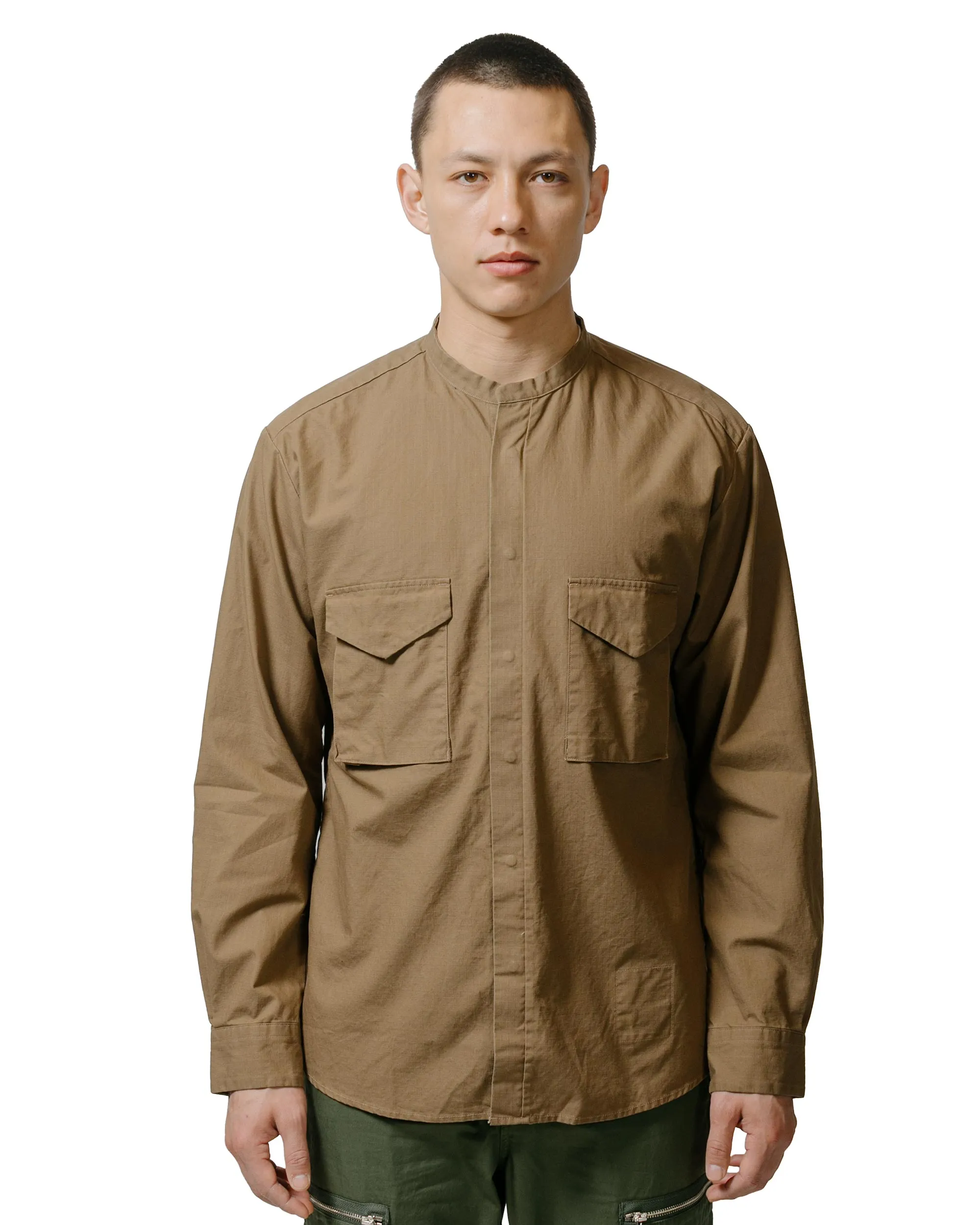 Eco-Friendly Fabric Year-Round Wear nonnative Trooper L/S Shirt Cotton Ripstop Light Brown
