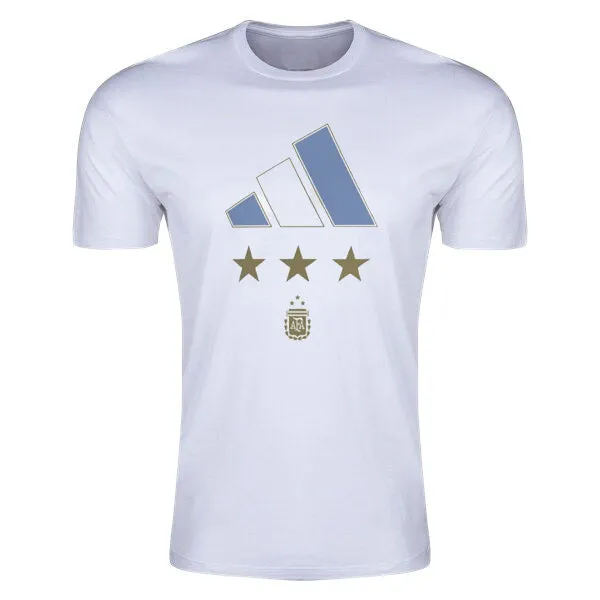 Weekend Style Trend Soft and Light Wear adidas Argentina World Cup Winners T-Shirt (White)