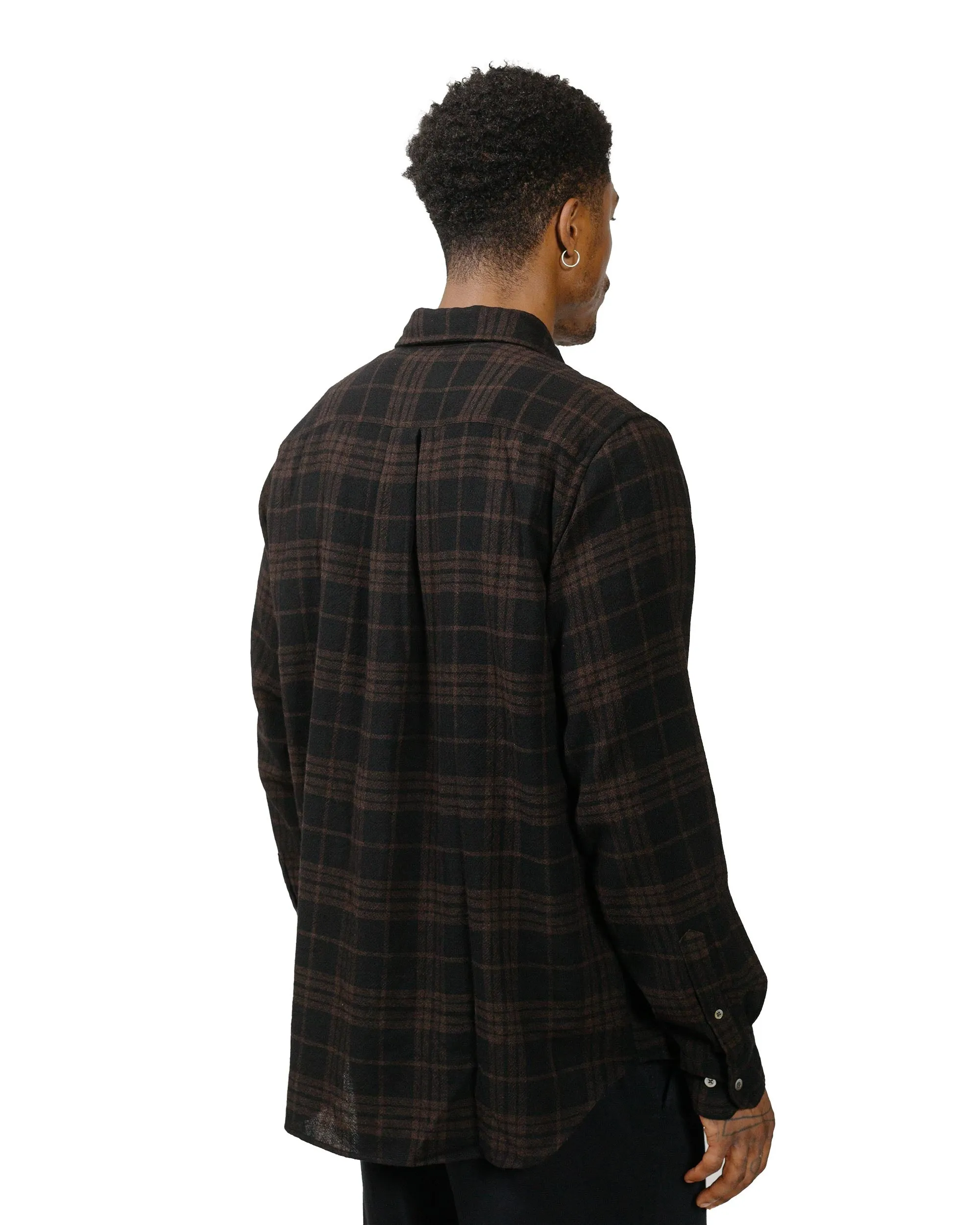 Norse Projects Algot Relaxed Wool Check Shirt Espresso Weekend Casual Geometric Design