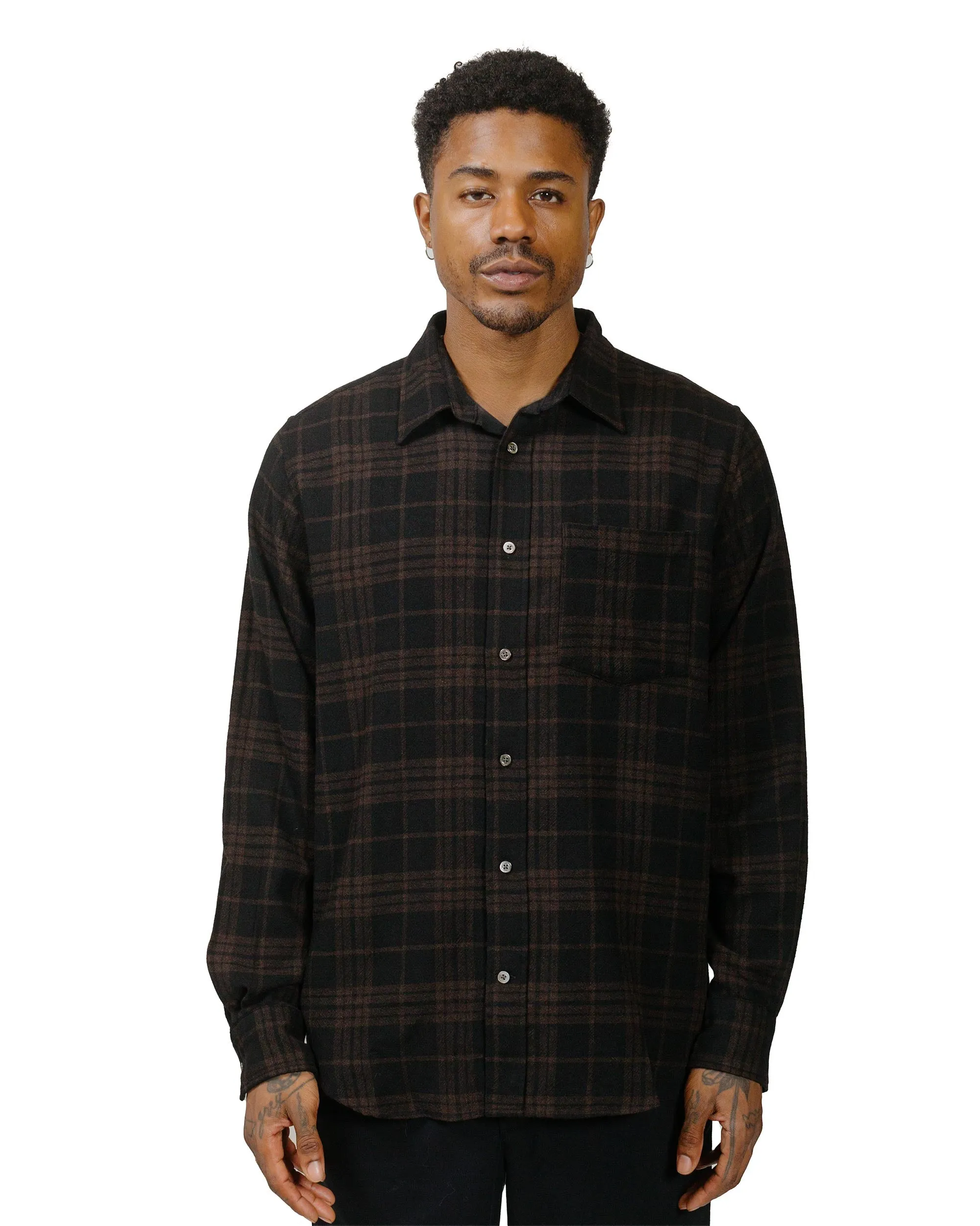 Festival Fashion Contemporary Design Norse Projects Algot Relaxed Wool Check Shirt Espresso