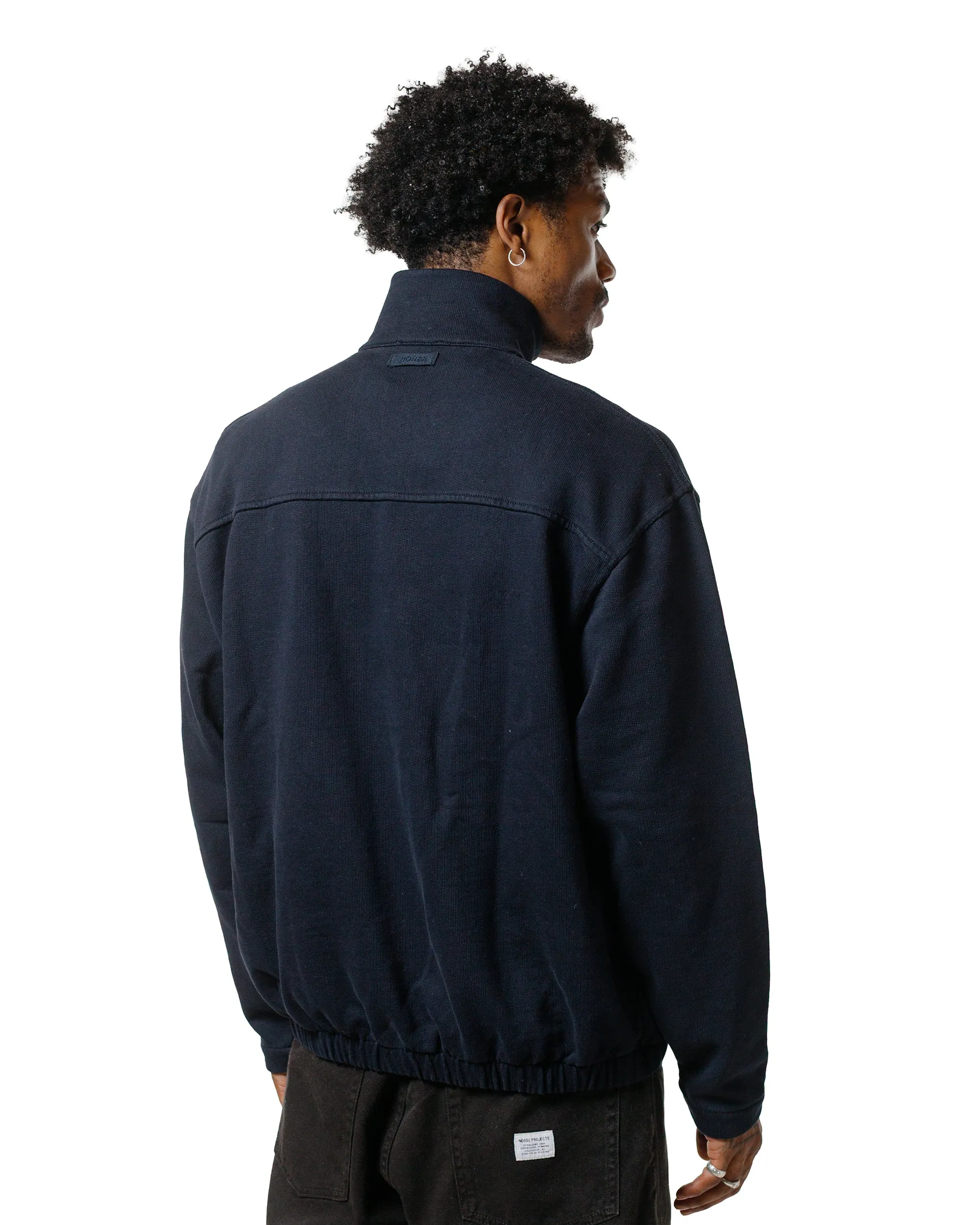 Outdoor Ready Norse Projects Bjorn Relaxed Organic Loopback Track Jacket Dark Navy