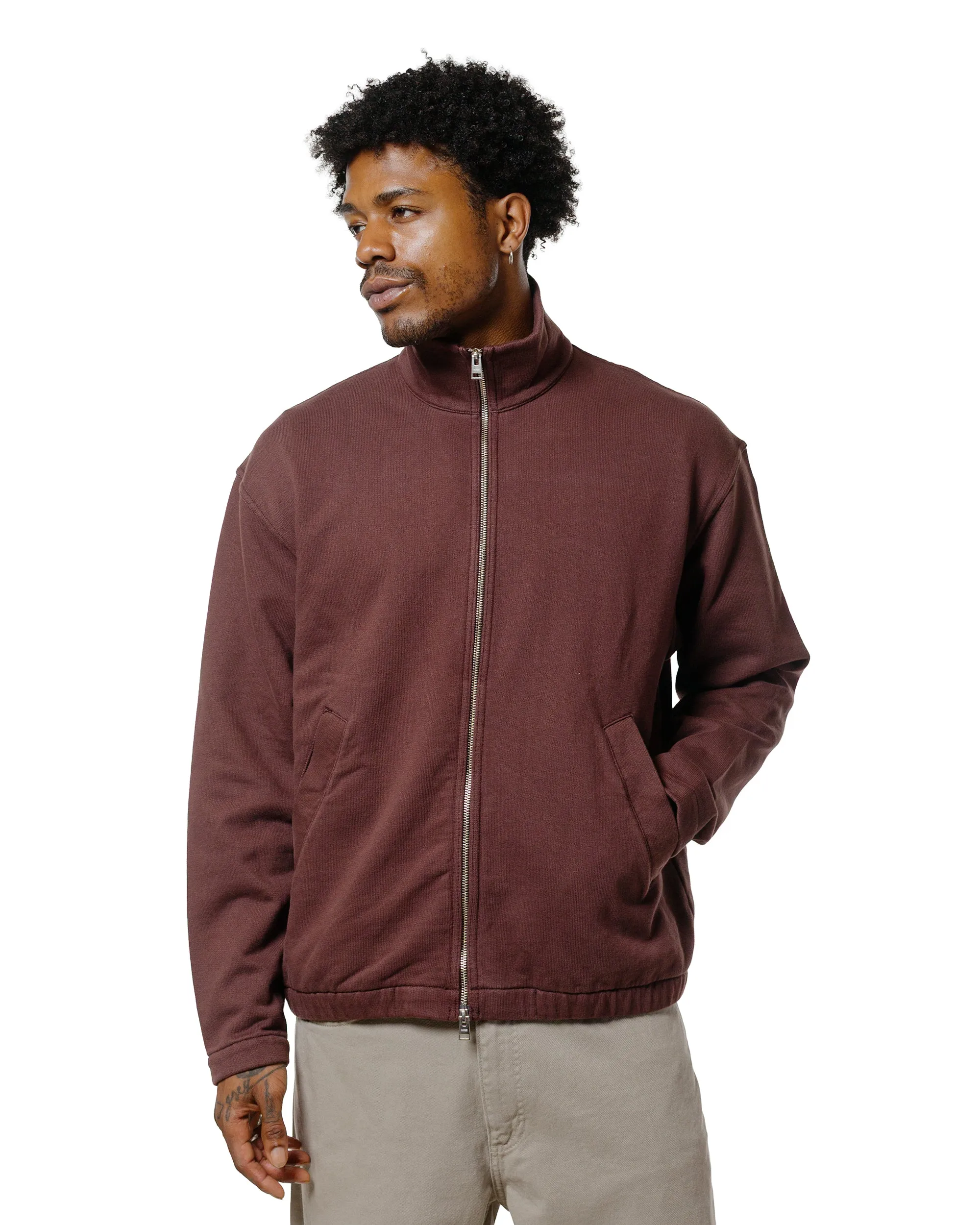 Cool Style Norse Projects Bjorn Relaxed Organic Loopback Track Jacket Mahogany