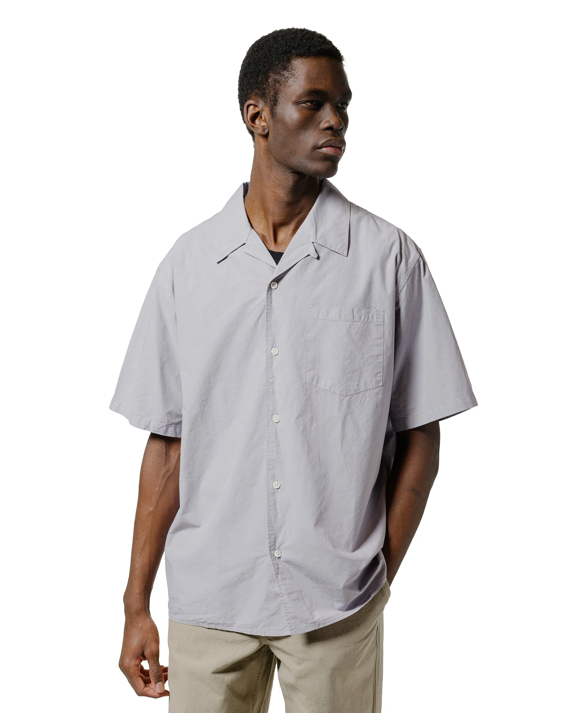 Norse Projects Carsten Cotton Tencel Shirt Crocus Purple Trendy Look Plaid Design