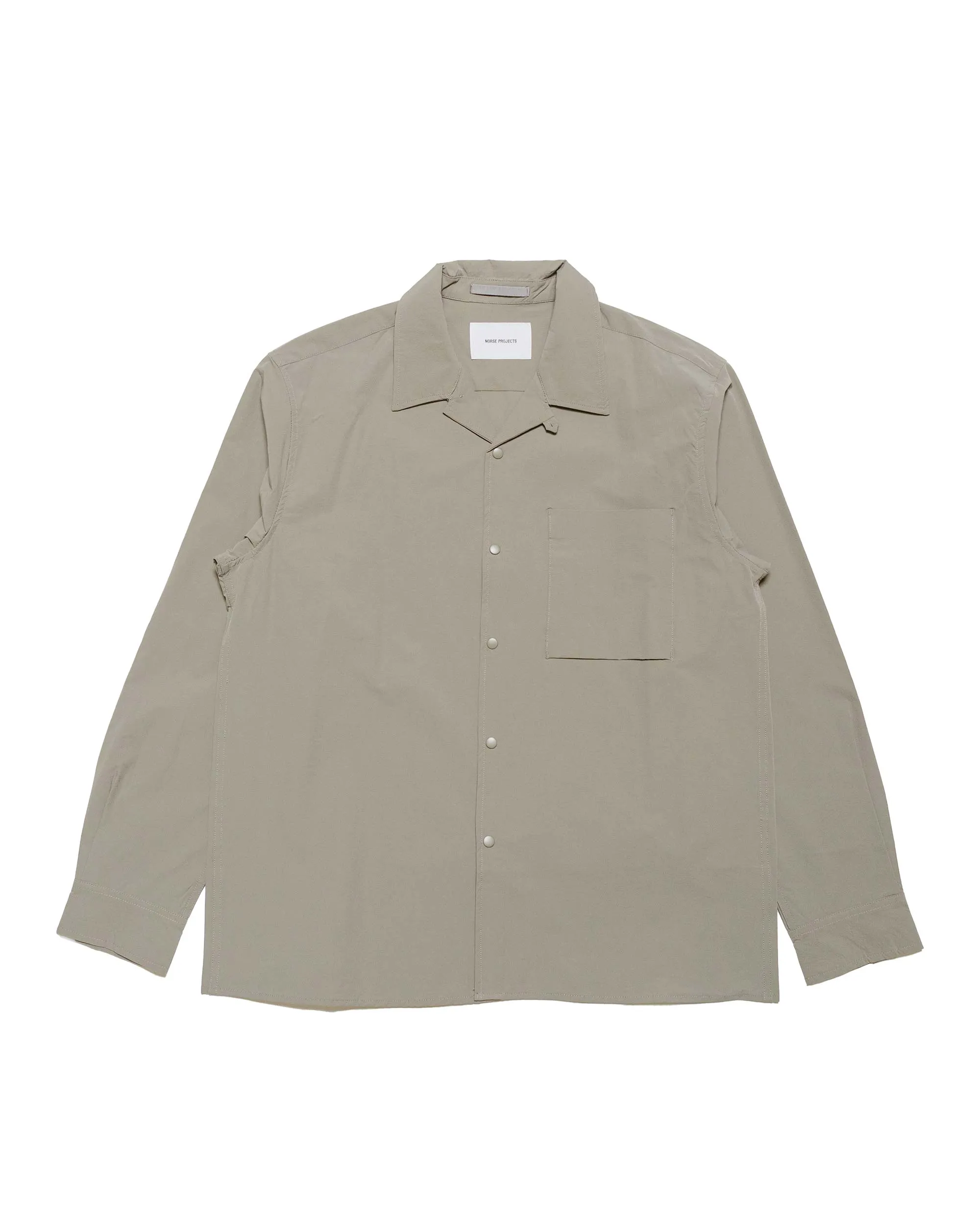 Tagless Design Fashion Forward Norse Projects Carsten Travel Light Shirt LS Concrete Grey