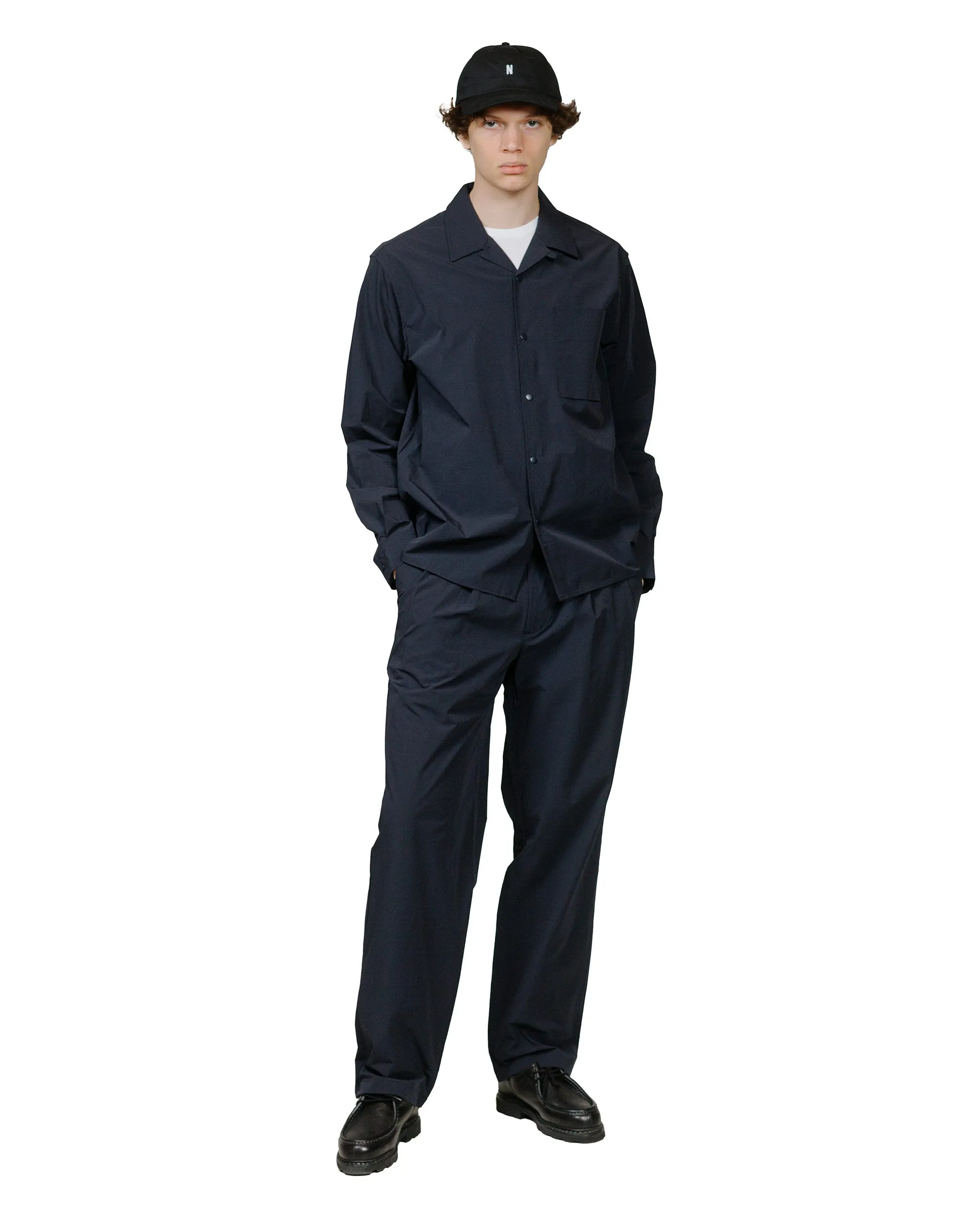 Norse Projects Carsten Travel Light Shirt LS Dark Navy Split hem