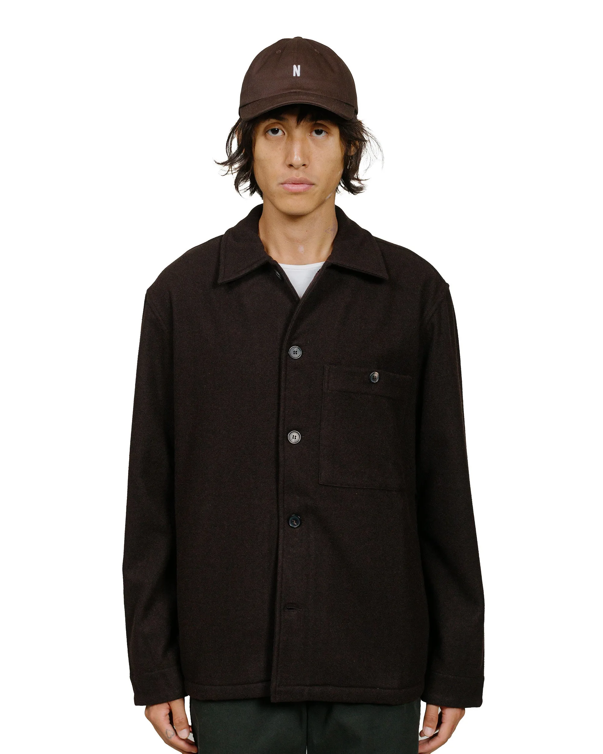 Athleisure Wear Norse Projects Folke Wool Overshirt Espresso