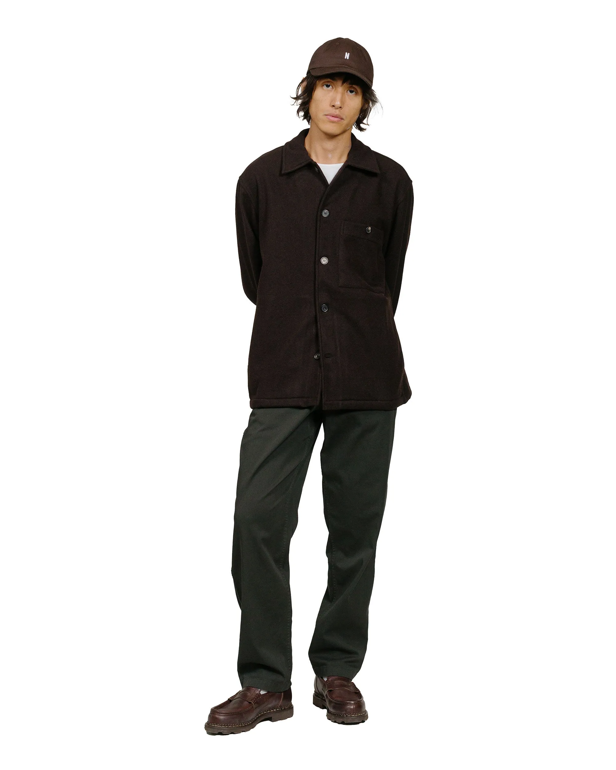Norse Projects Folke Wool Overshirt Espresso Affordable Fashion