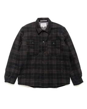 Anti Pilling Surface Luxury Feel Norse Projects Hjalmer Insulated Wool Check Overshirt Espresso