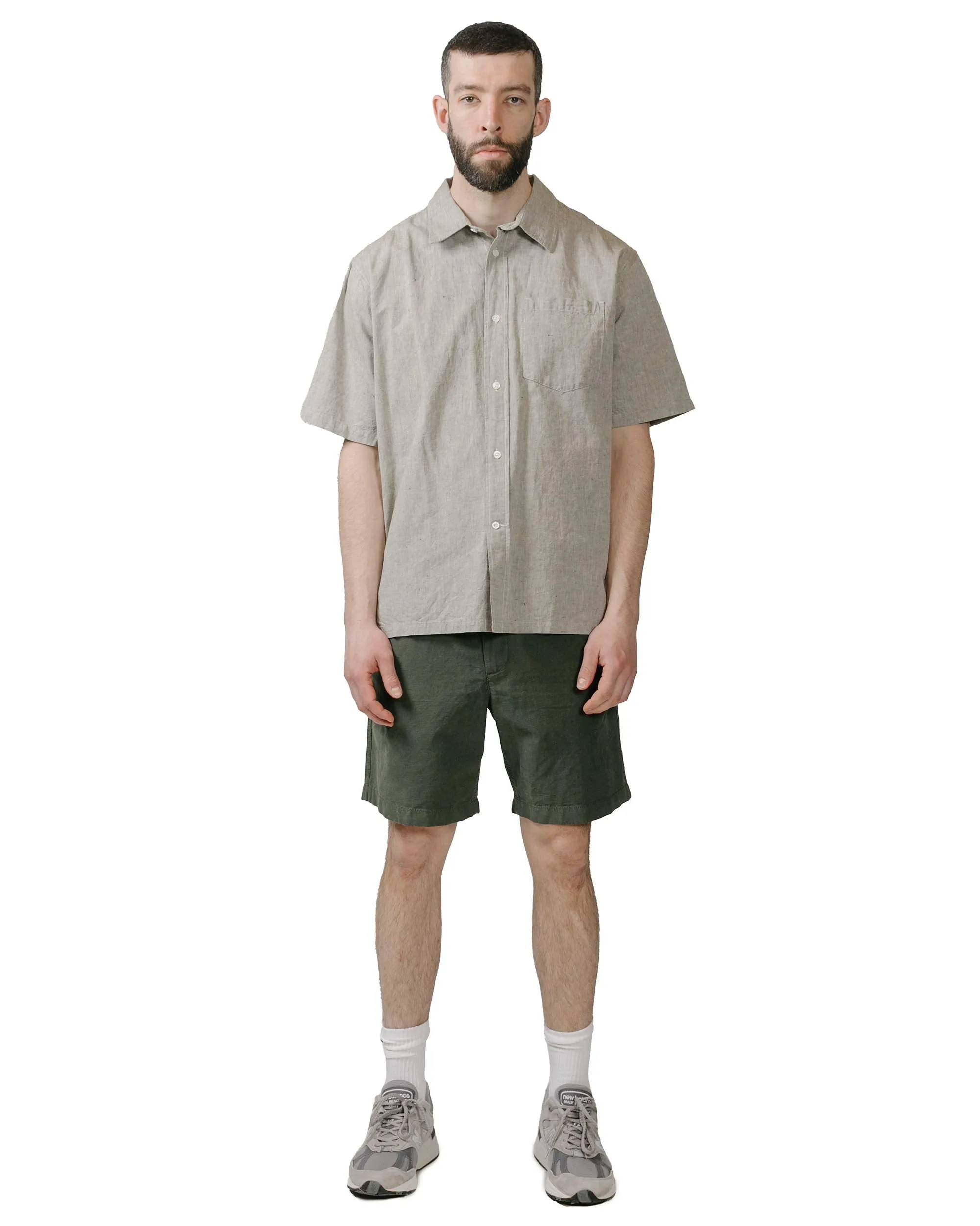 Norse Projects Ivan Relaxed Cotton Linen SS Shirt Ivy Green Ergonomic Sleeve Cut Festival Fashion