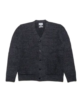 uncollared Street Wear Norse Projects Loki Wool Cotton Rib Cardigan Dark Grey Melange
