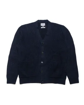 Norse Projects Loki Wool Cotton Rib Cardigan Dark Navy twill