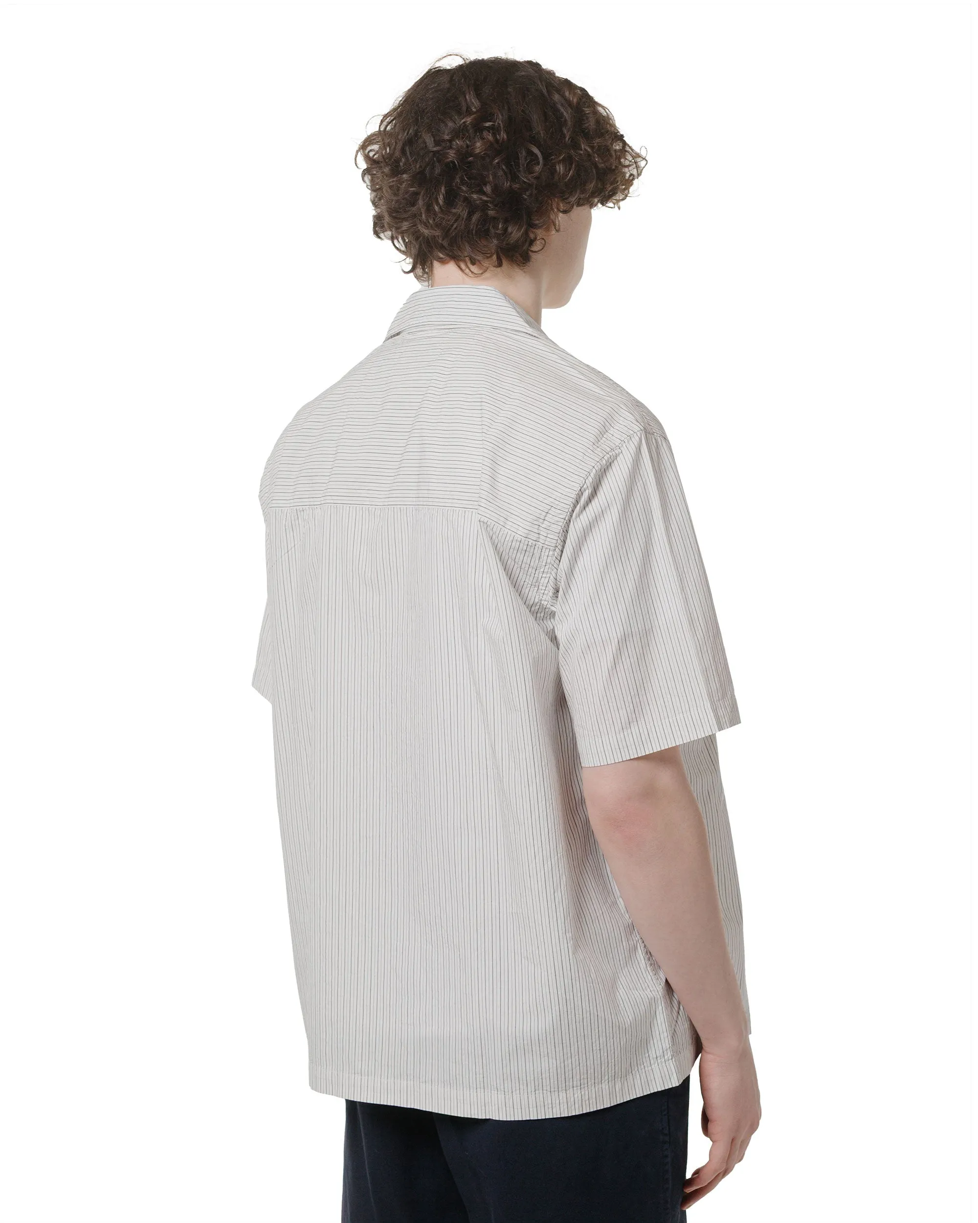 Norse Projects Mads Poplin Stripe SS Ecru Fashion Statement Wedding guest