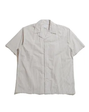 Norse Projects Mads Poplin Stripe SS Ecru Ultra Soft Interior Winter Layering