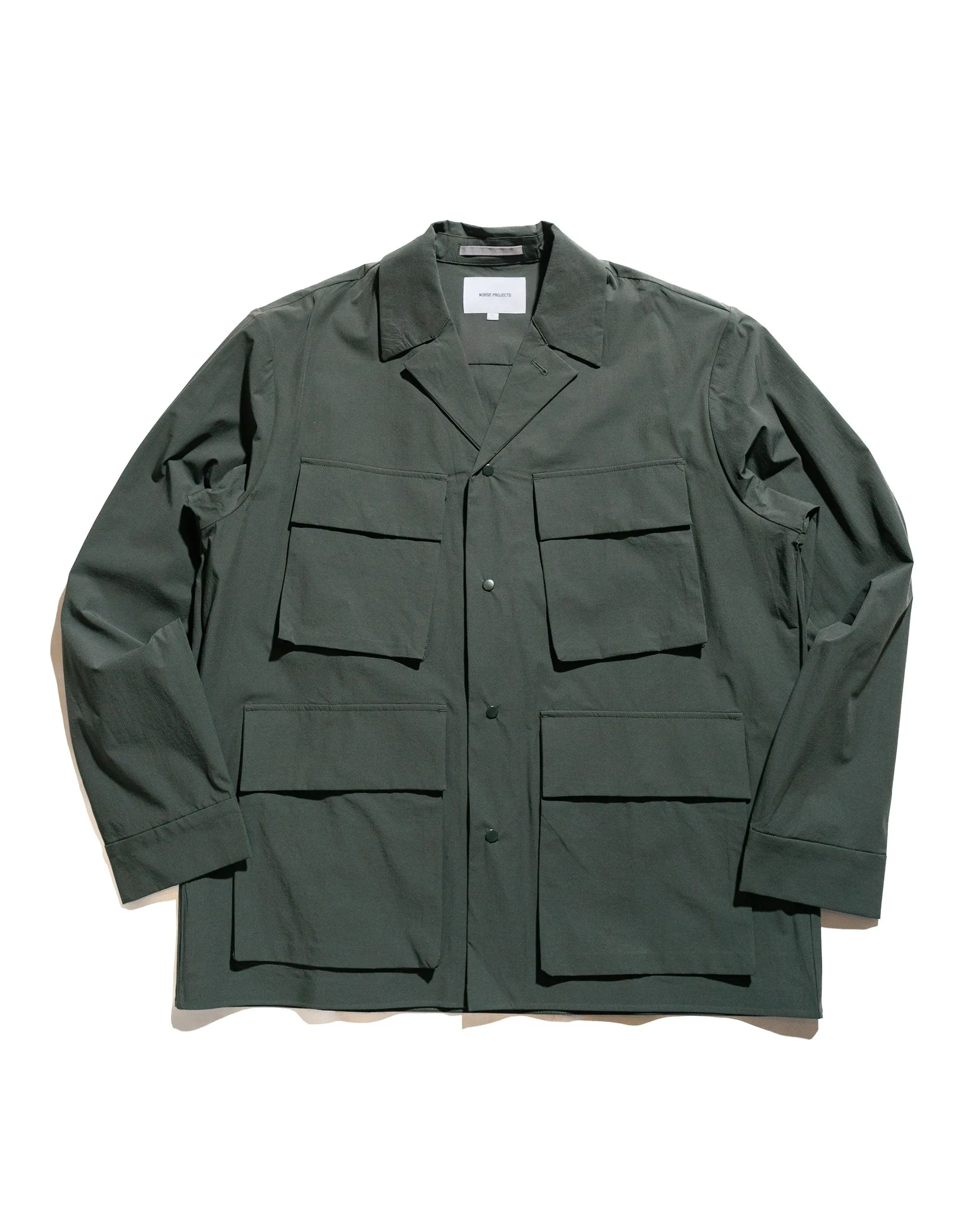 Norse Projects Mads Travel Light Overshirt Black Olive Neutral Tones