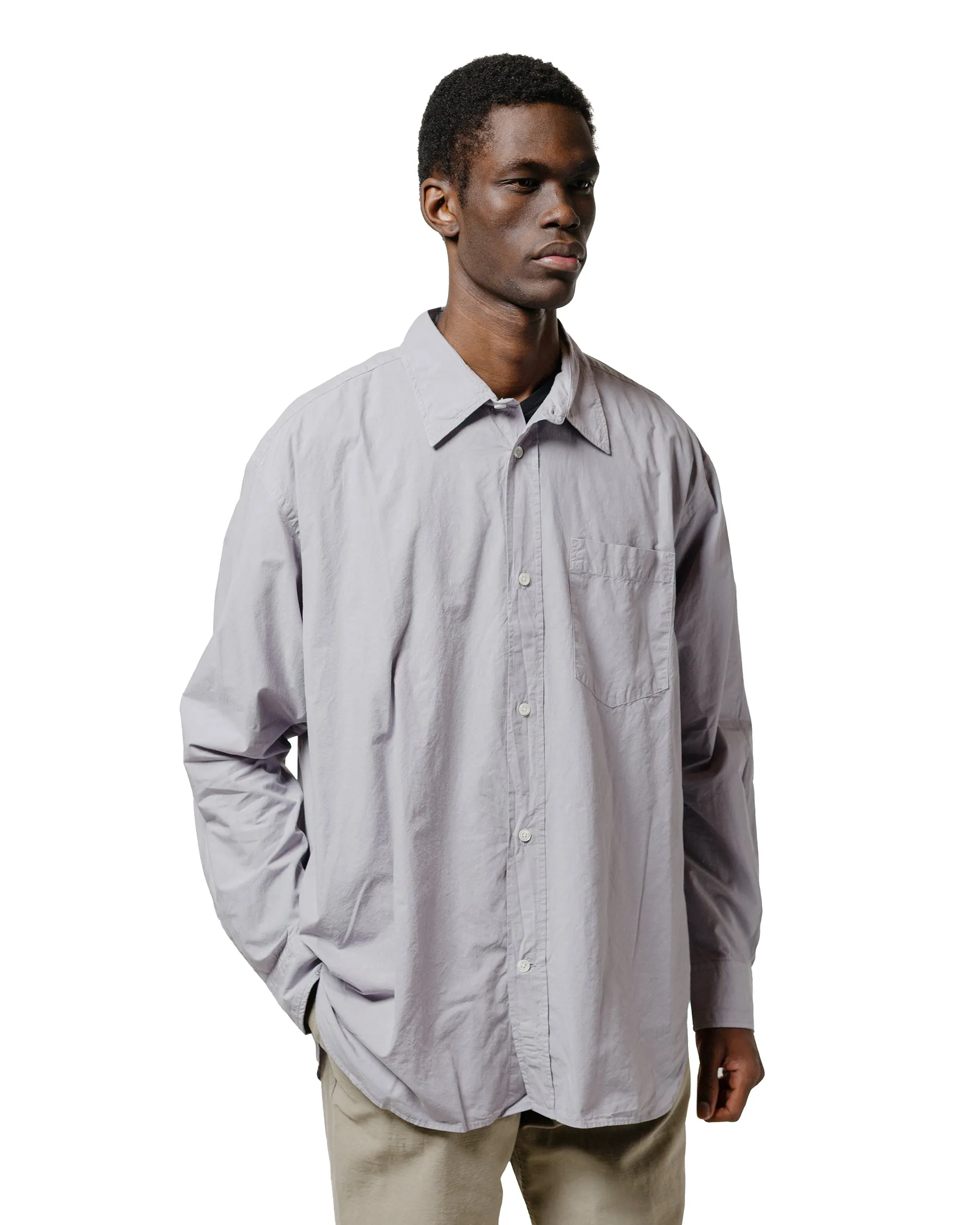 Multipocket Style Norse Projects Ole Cotton Tencel Shirt Crocus Purple