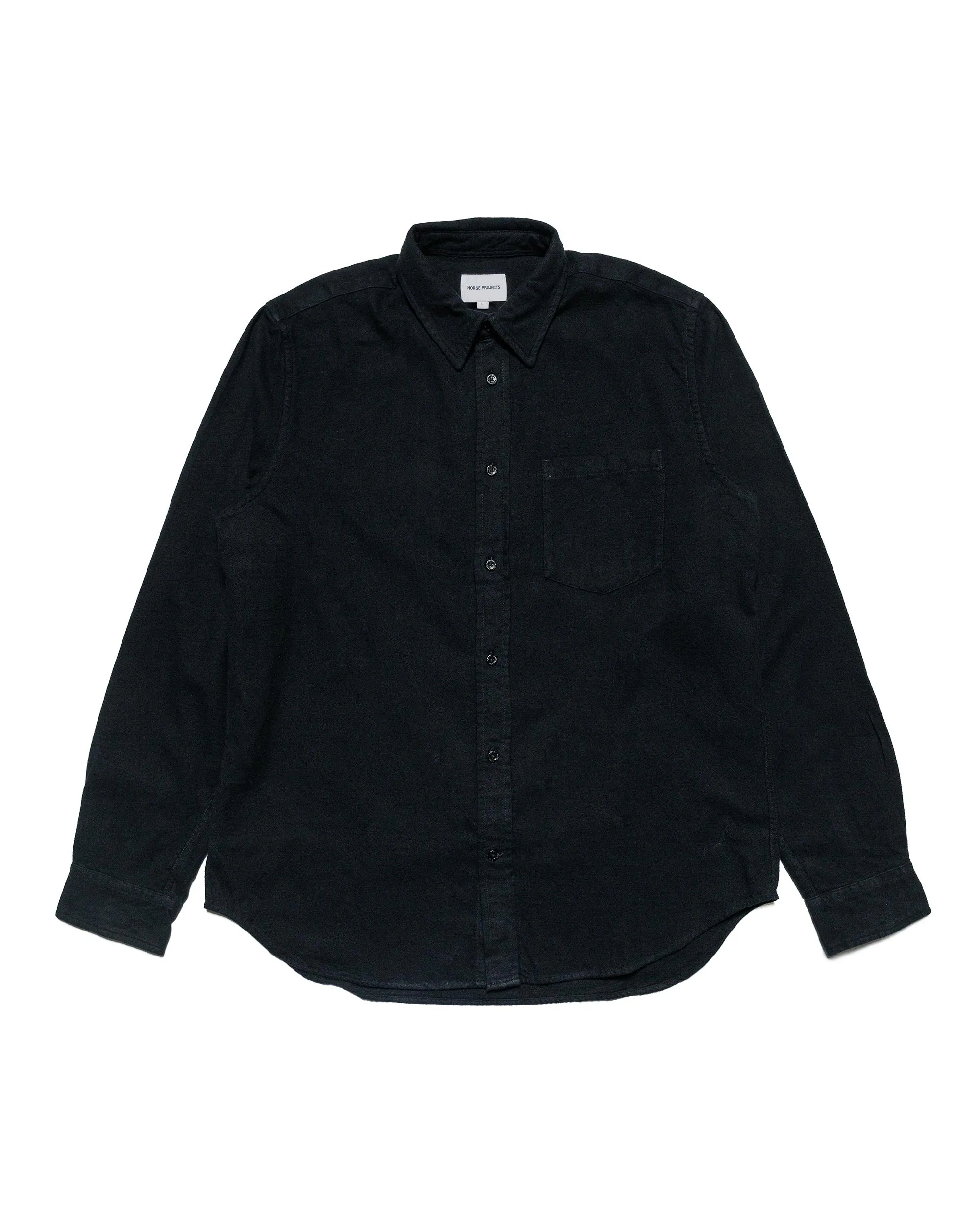 Norse Projects Osvald Flannel Shirt Black Pocket Detail Stretch Material