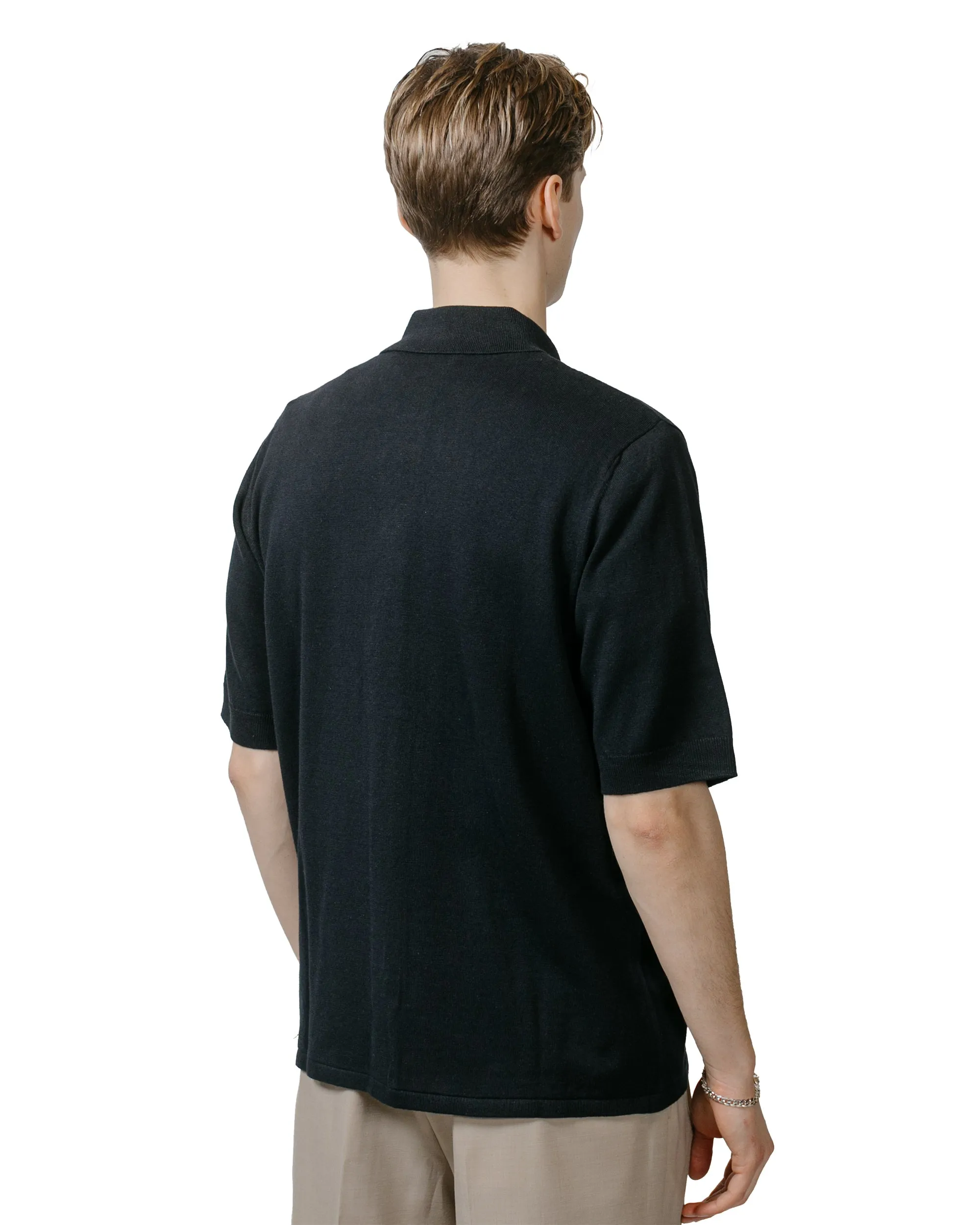 Holiday Style Printed Pattern Norse Projects Rollo Cotton Linen SS Shirt Dark Navy