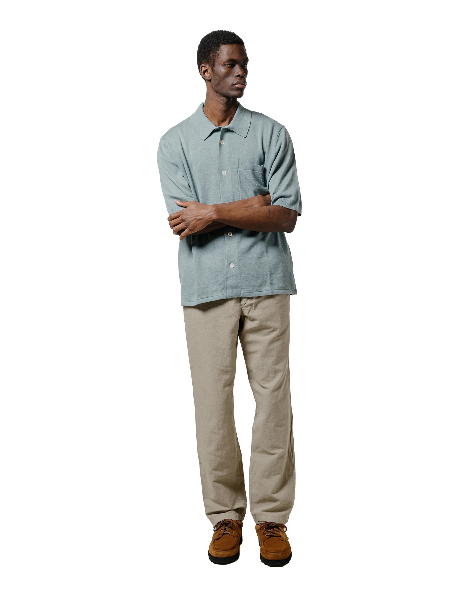 Norse Projects Rollo Cotton Linen SS Shirt Greyish Blue Monochrome Palette