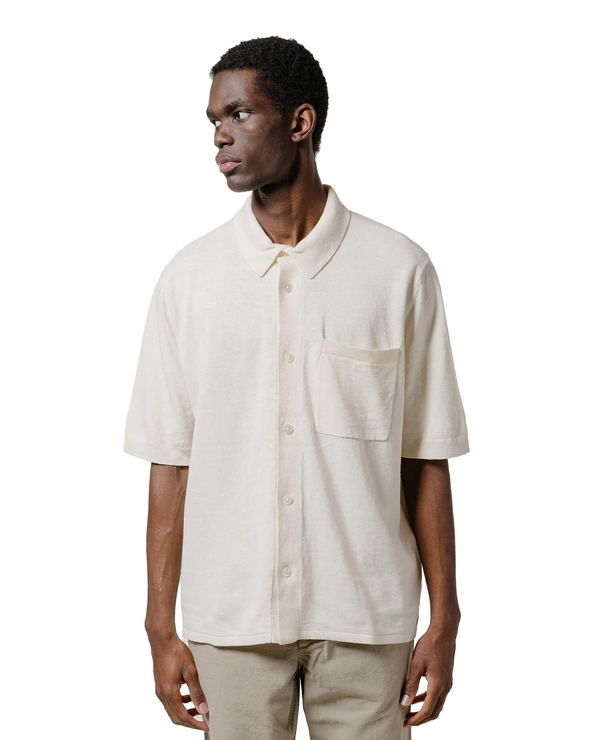 Norse Projects Rollo Cotton Linen SS Shirt Kit White Brunch Outfit Polo Style