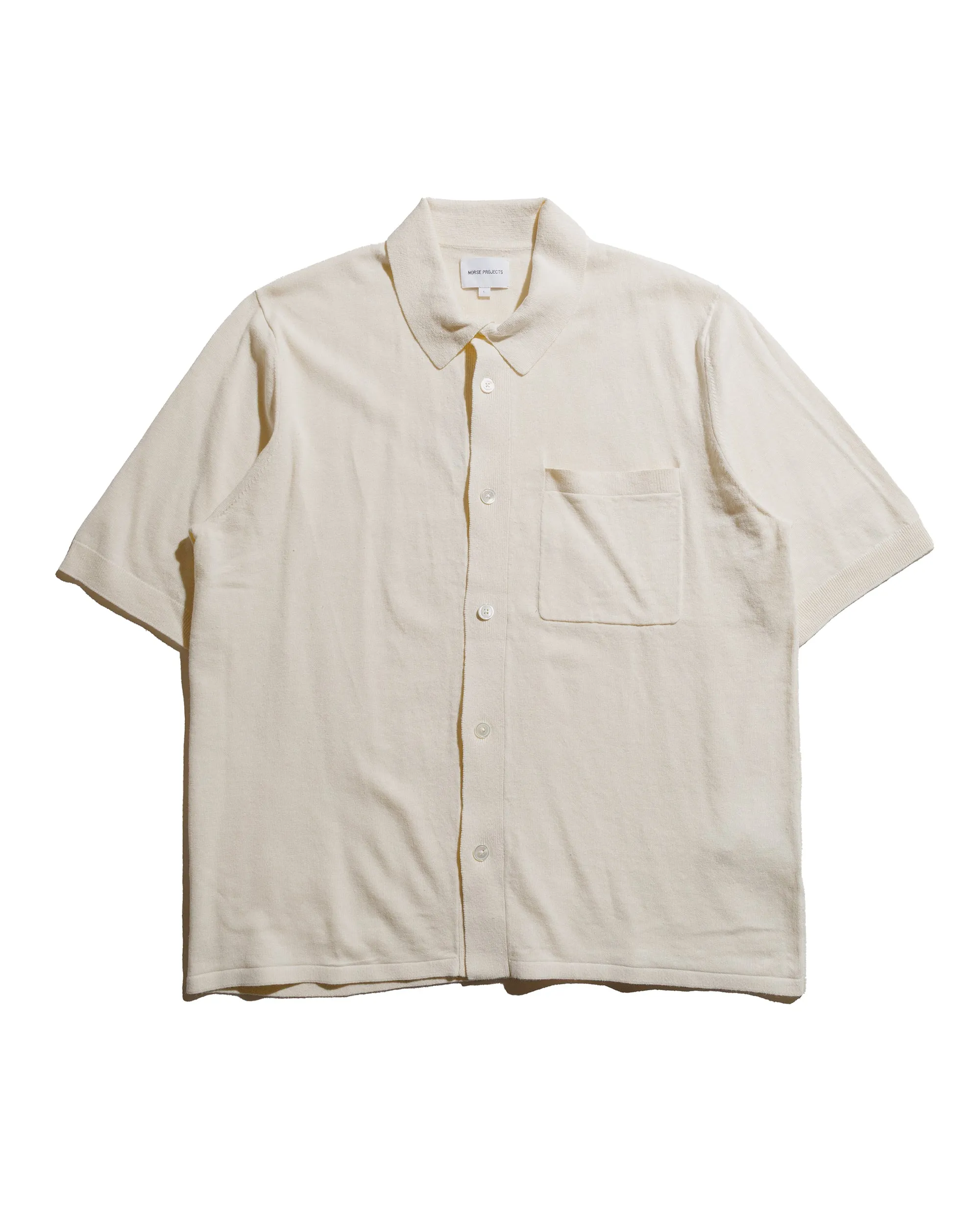 Breathable Underarm Vents Athleisure Wear Norse Projects Rollo Cotton Linen SS Shirt Kit White