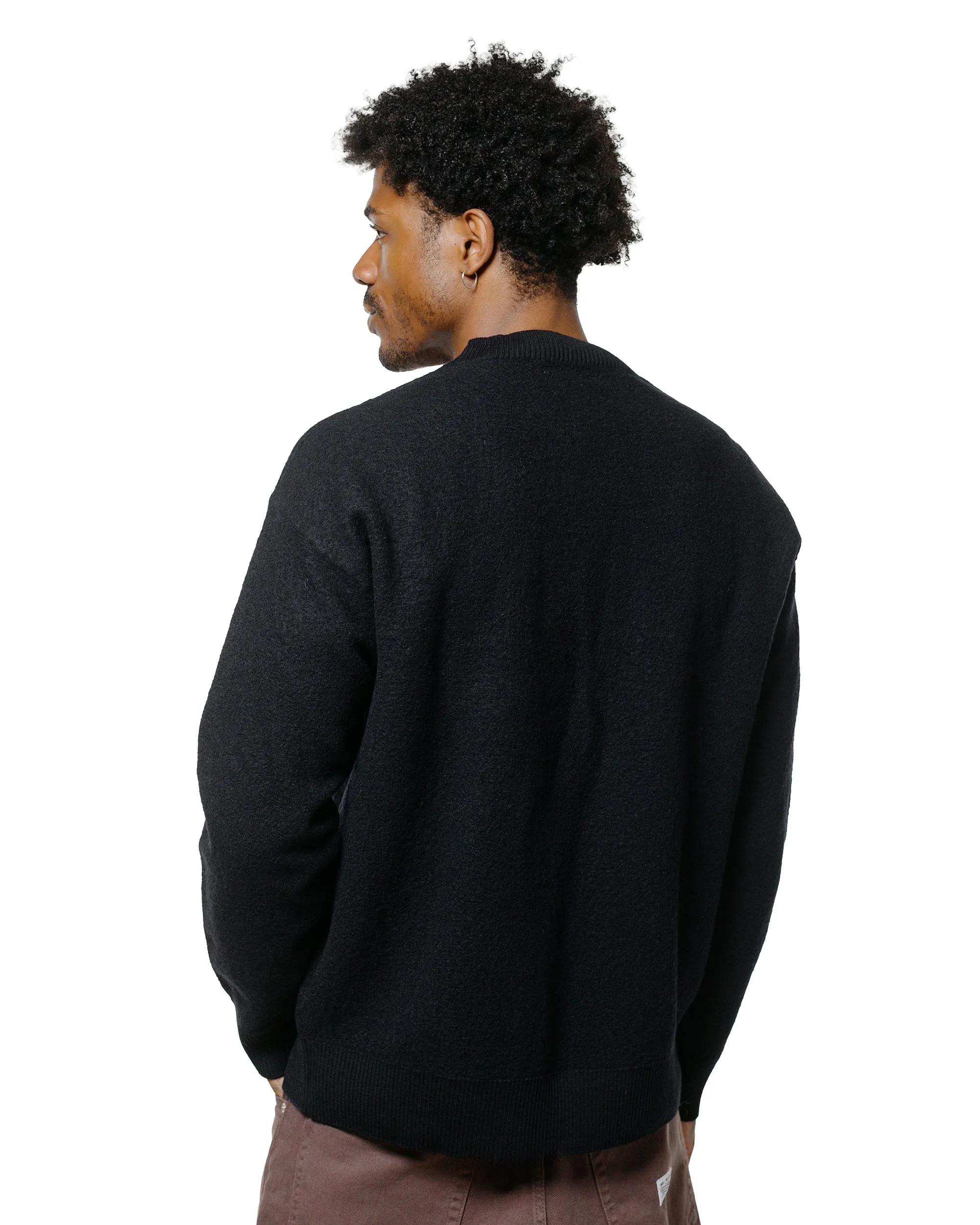 product social responsibility Side Pockets Norse Projects Rom Boiled Wool Crewneck Dark Navy