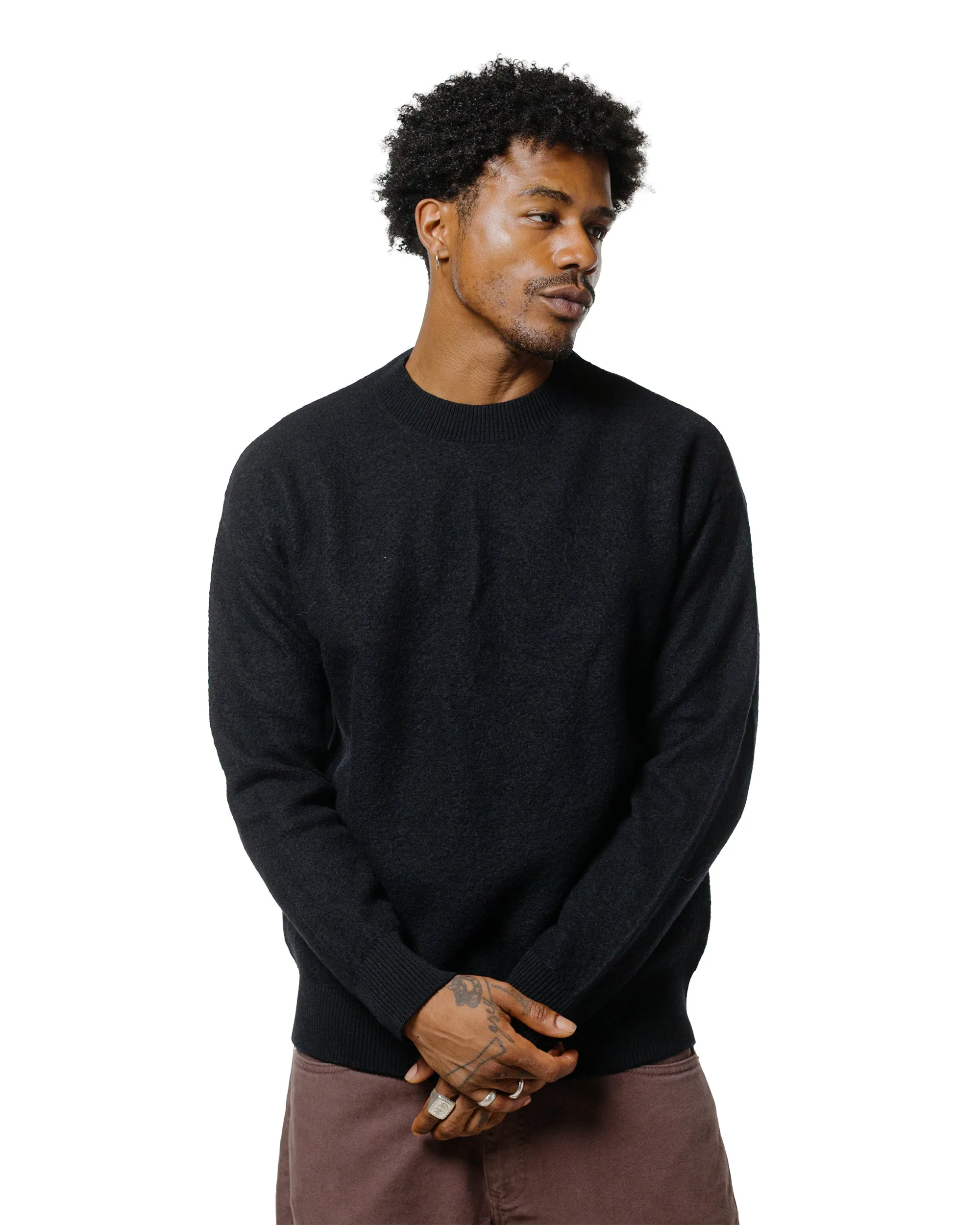 Cycling wear One-of-a-kind Norse Projects Rom Boiled Wool Crewneck Dark Navy