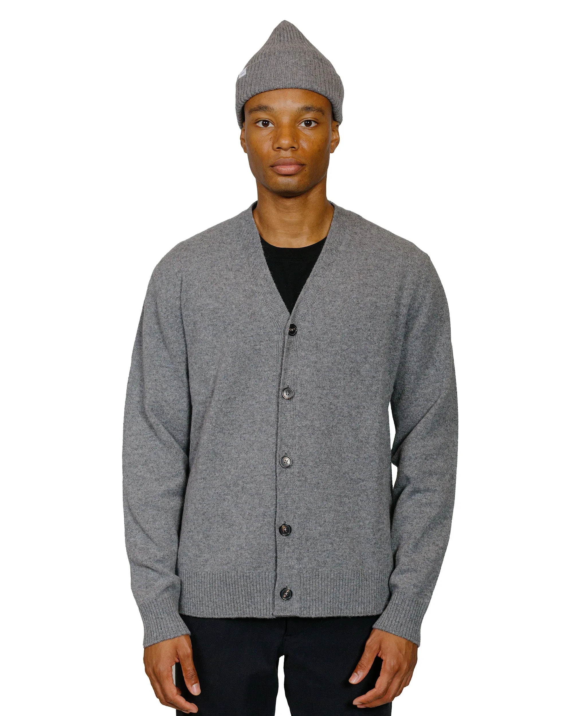 Norse Projects Standard Merino Lambswool Cardigan Grey Melange Seasonal Layer Smart Fashion