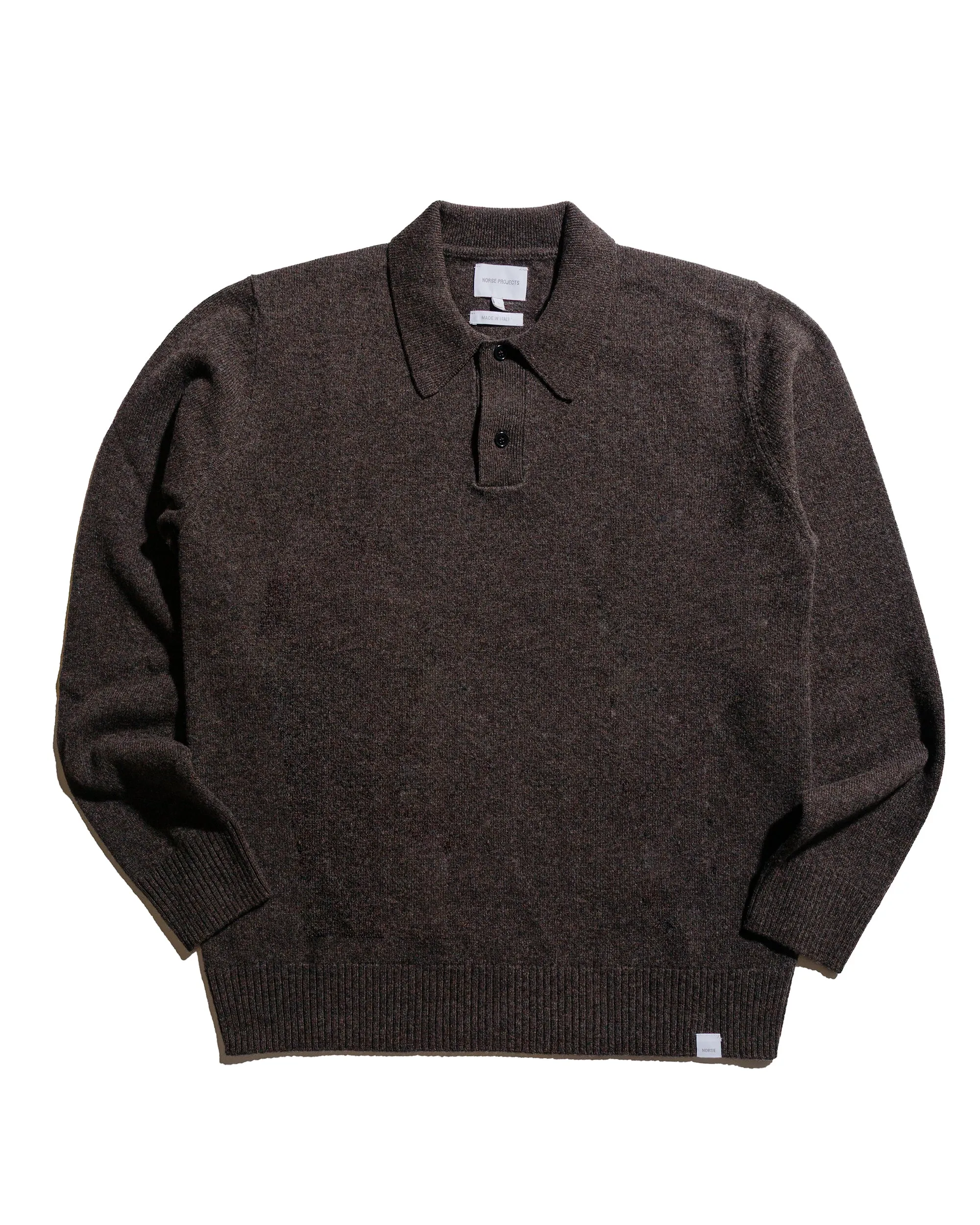 product graduation pride Cozy Look Norse Projects Standard Merino Lambswool Polo Heathland Brown