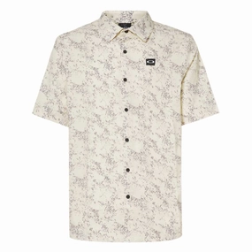 Stretchable Ribbed Collar Anti Pilling Surface Treatment Oakley - Men's Sand Camo Woven Short Sleeve Shirt (FOA404369 9RN)