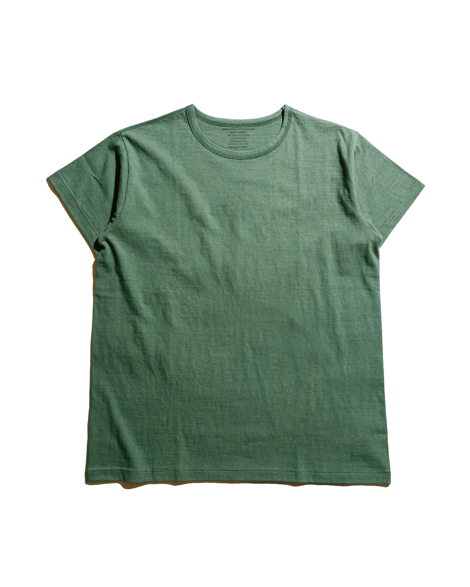 Smooth Finish Smart Casual The Real McCoy's MC24014 Undershirt, Cotton, Summer Green
