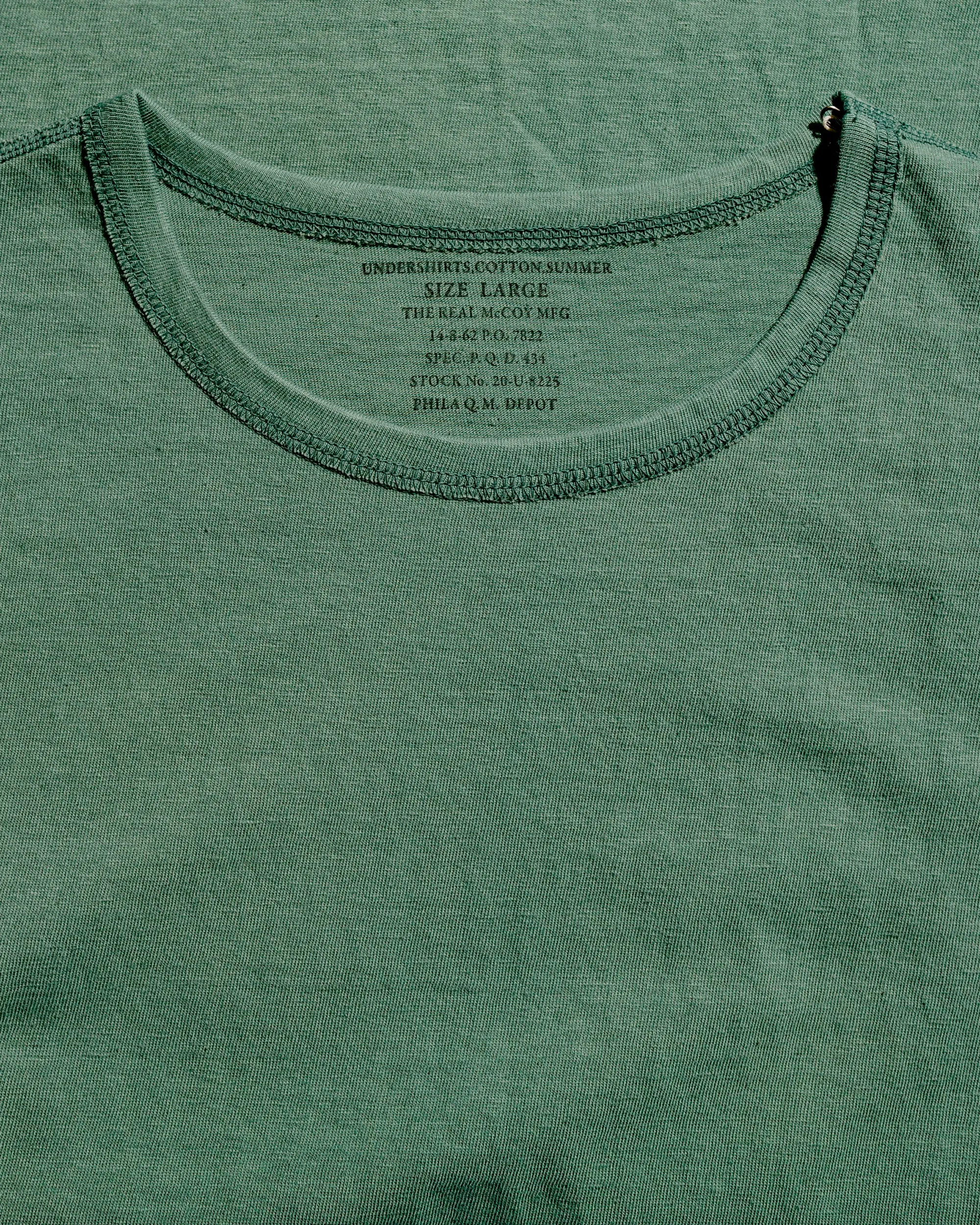 Active Trend The Real McCoy's MC24014 Undershirt, Cotton, Summer Green