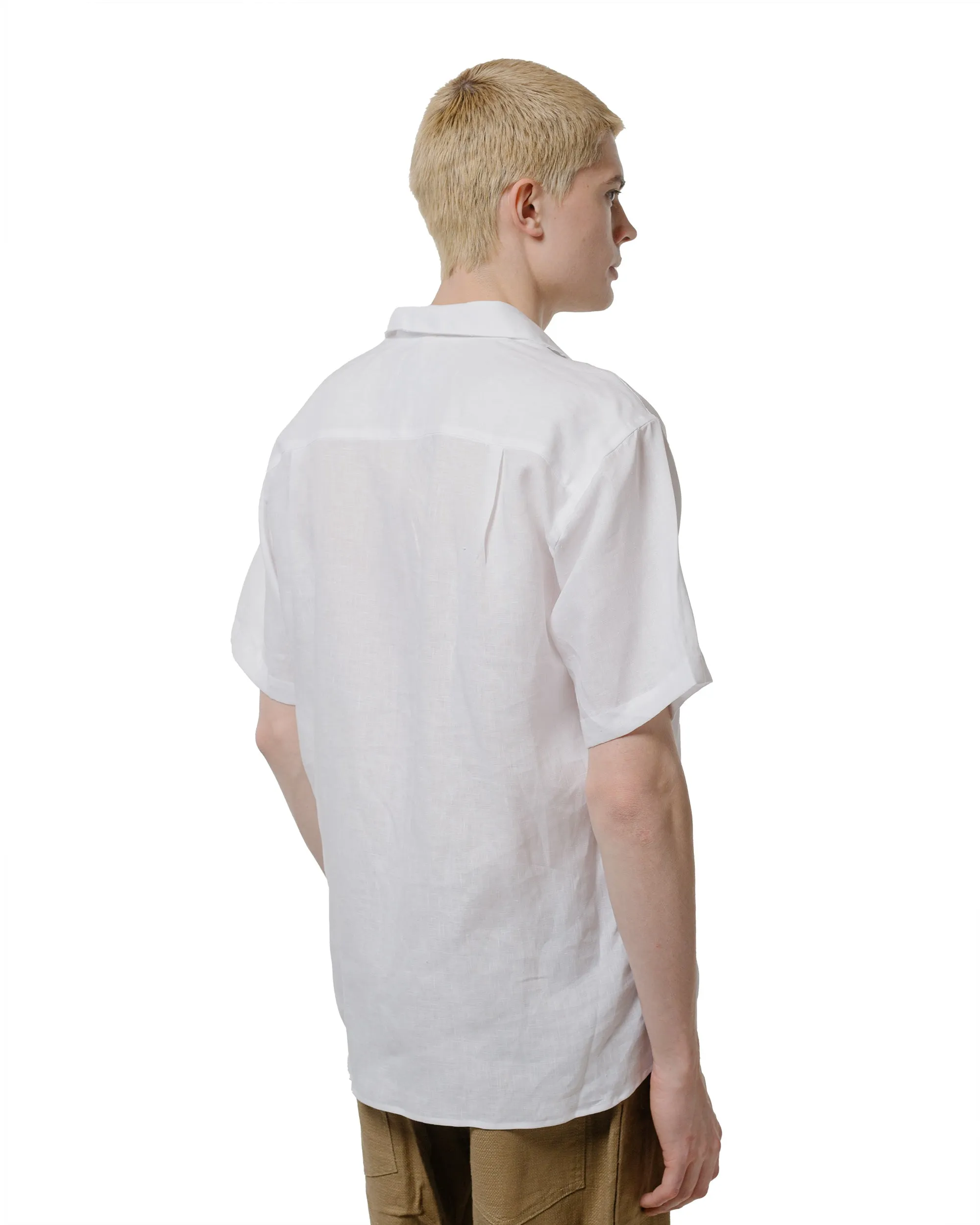 Functional Wear Anti Pill Technology Gitman Vintage Bros. White Linen Short Sleeve Camp Shirt