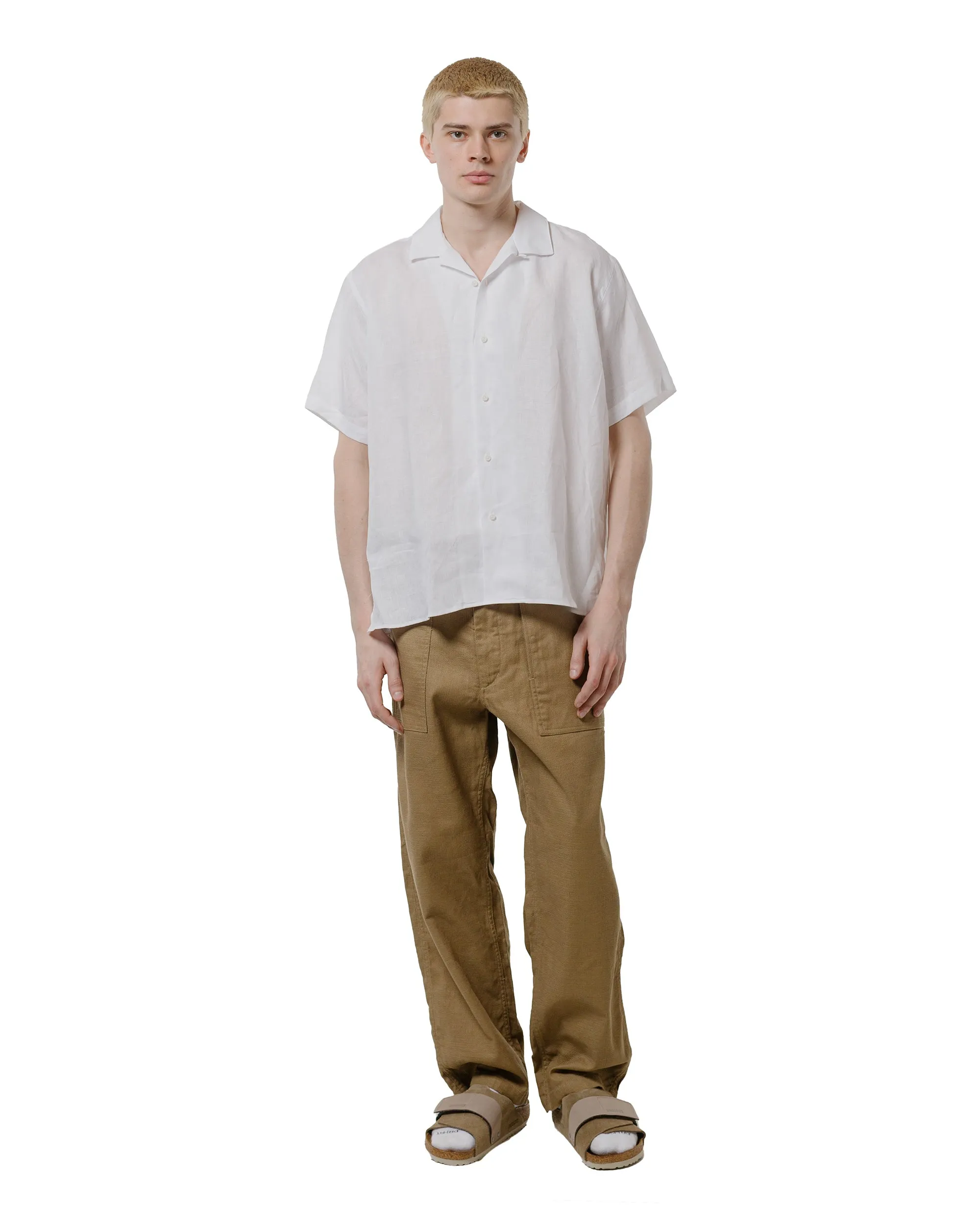 Reinforced Seams Formal Elegance Gitman Vintage Bros. White Linen Short Sleeve Camp Shirt