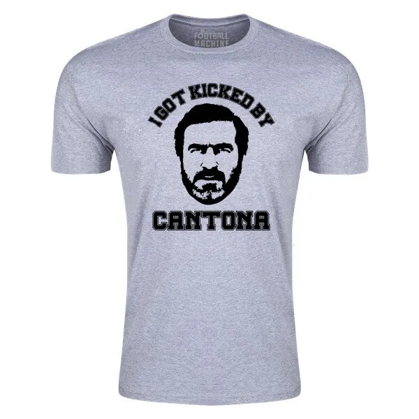 Scoop neck femininity Easy Style Football Machine Men's I Got Kicked By Cantona T-Shirt (Sport Grey)