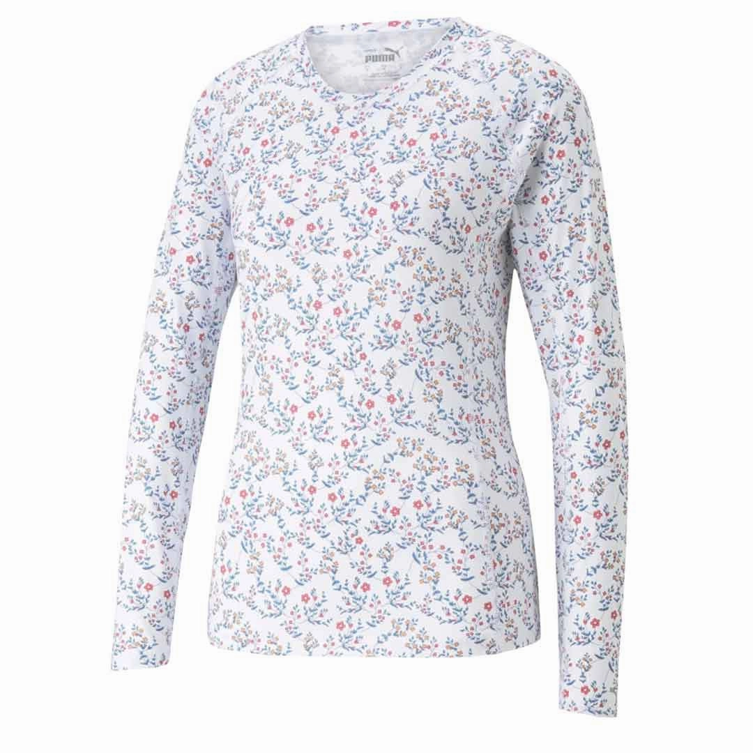 Puma - Women's YouV Micro Floral Long Sleeve T-Shirt (539033 01) Tagless label