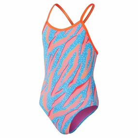 Girl's Allover Digital Vback One Piece Anti Chlorine Technology
