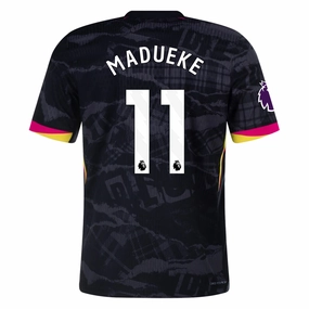 Soft Binding Edges Nike Chelsea Authentic Noni Madueke Third Jersey w/ EPL Patch 24/25 (Anthracite/Pink Prime)