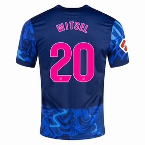 Nike Atletico Madrid Axel Witsel Third Jersey w/ La Liga Patch 24/25 (Blue Void/Pink Glow) Flexible Cuff Design Temperature Regulating Fiber