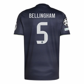 adidas Jude Bellingham Real Madrid 25/26 Away Jersey w/ Champions League Patches (Legend Ink) Fade Resistant Dyeing Tear Resistant Construction