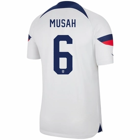 Speed Focus Endurance Wear Nike United States Authentic Match Yunus Musah Home Jersey 22/23 (White/Loyal Blue)