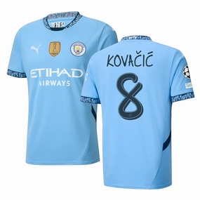 Anti Fade Technology Puma Manchester City Mateo Kova?i? Home Jersey w/ Champions League   Club World Cup Patch 24/25 (Team Light Blue/Marine Blue)